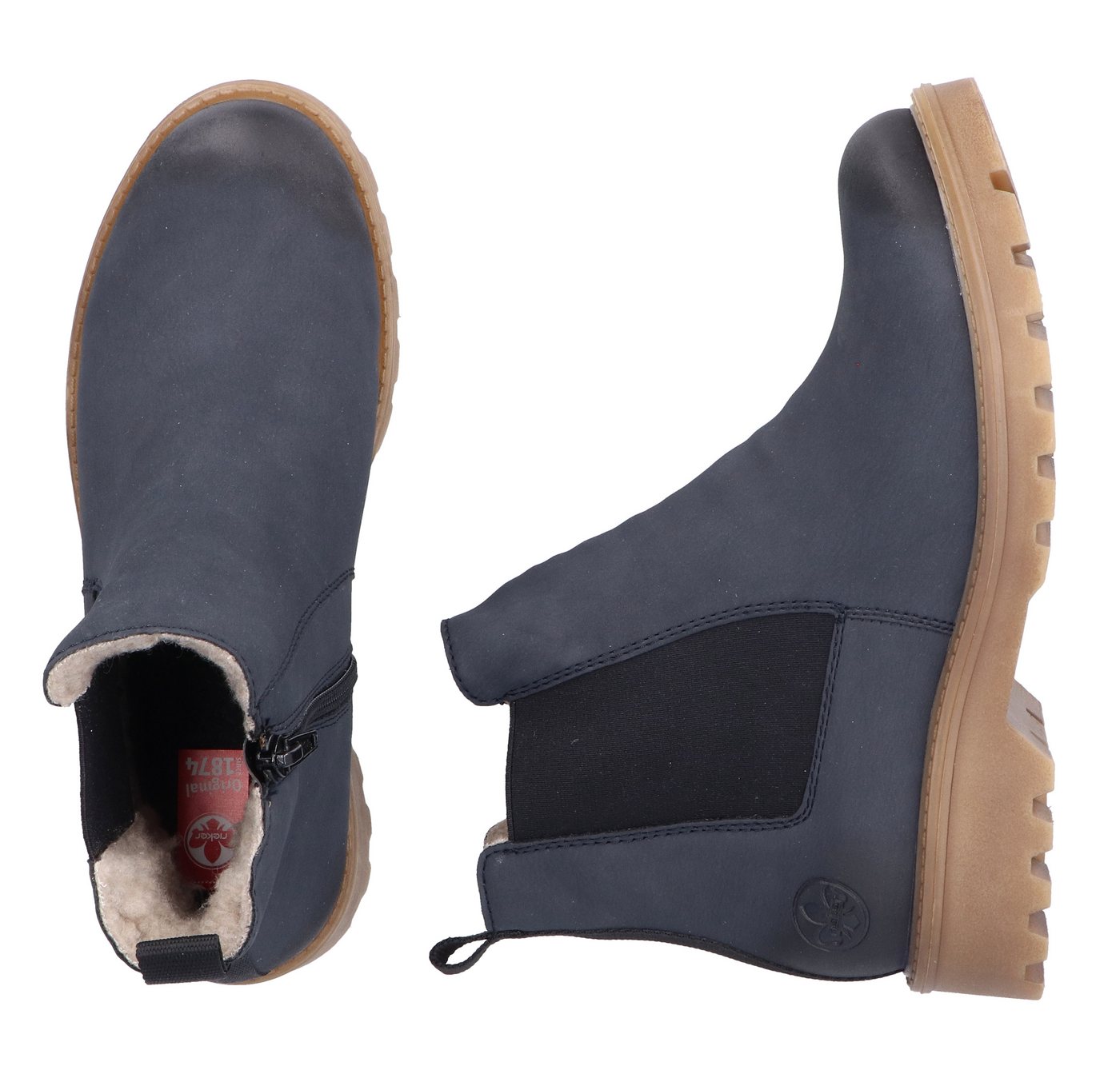 Rieker Chelseaboots Schlupfboots, Stiefelette, Blockabsatz, mit kuscheligem Warmfutter – Bild 5 von 5