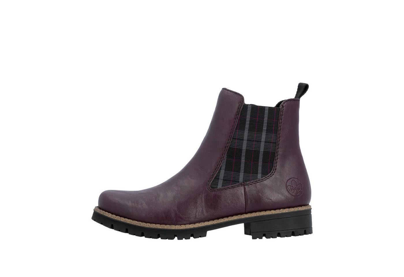 Rieker Chelseaboots Stiefelette, Boots mit kariertem Stretcheinsatz an der Seite – Bild 5 von 5