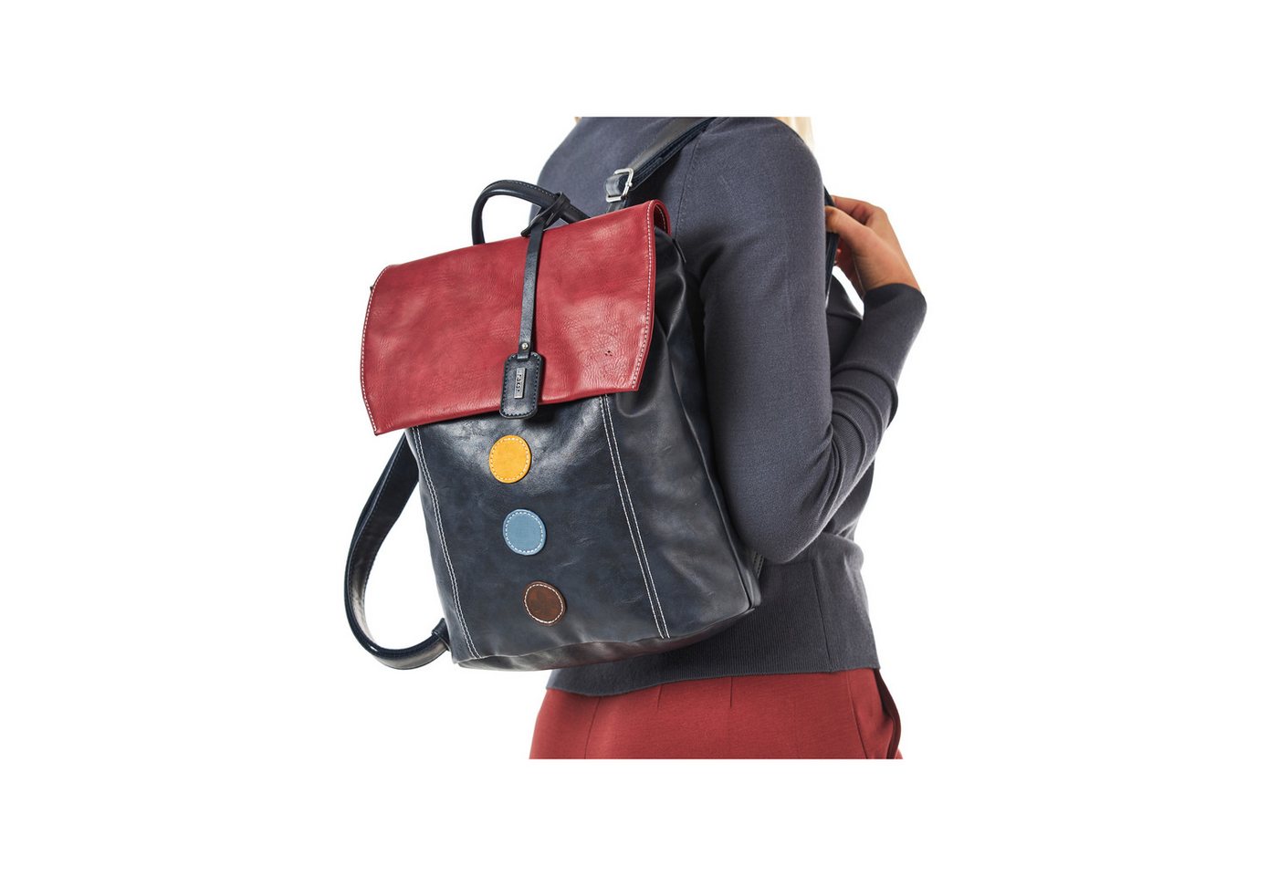 Rieker Cityrucksack, Freizeitrucksack, Shoppingrucksack mit bunten Akzenten – Bild 2 von 5