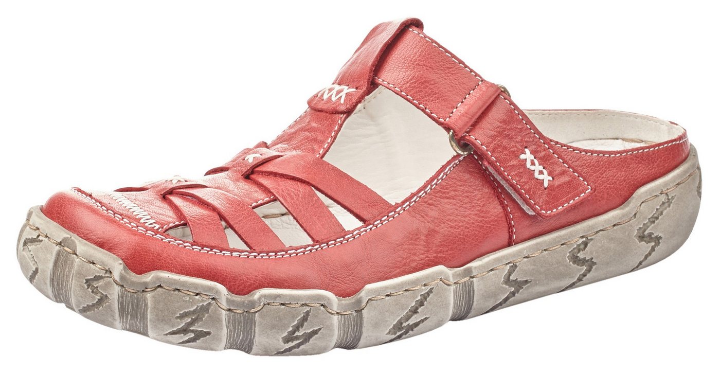 Rieker Clog Sabot, Sommerschuh, Schlappen, Hausschuh mit Ziernähten – Bild 3 von 5