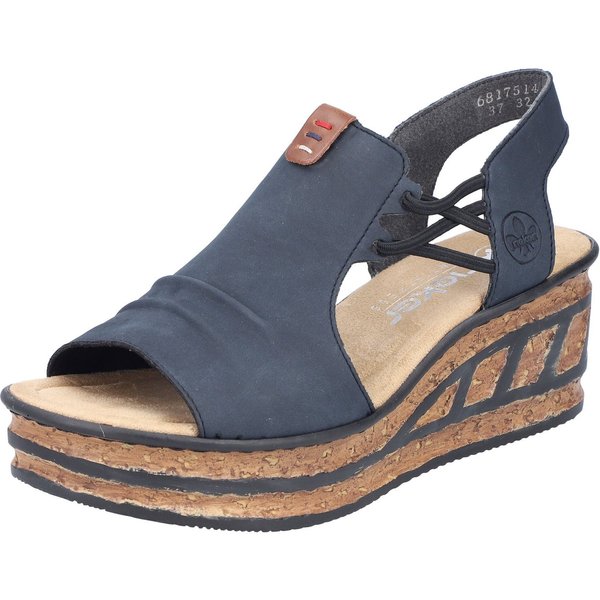 Rieker Keilsandalette, Sommerschuh, Sandale, Keilabsatz, mit seitlichen Stretchbändern