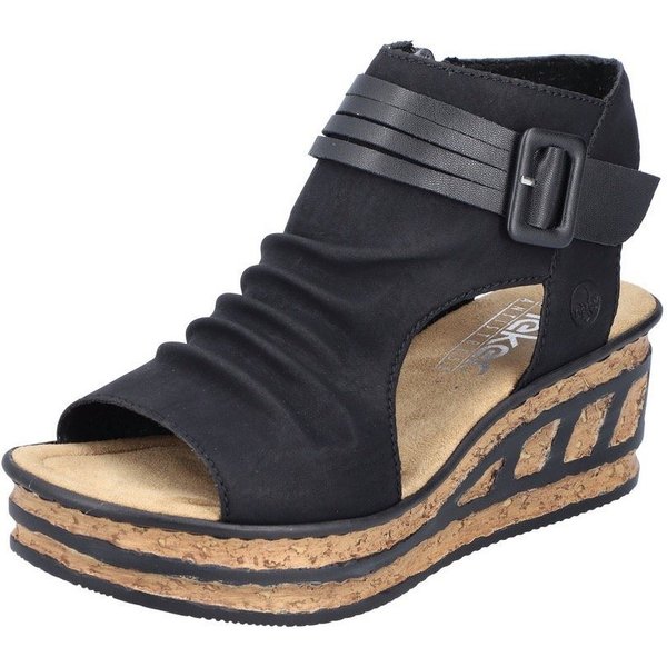 Rieker Keilsandalette, Sommerschuh, Sandale, Keilabsatz, mit Reißverschluss innen