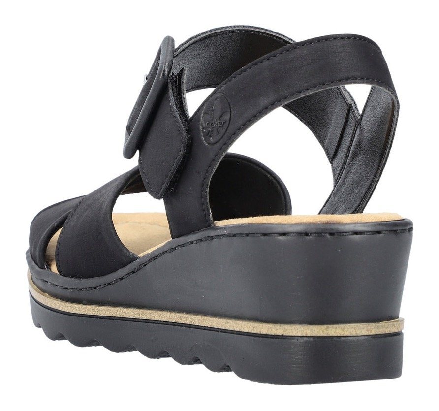 Rieker Keilsandalette, Sommerschuh, Sandale, Keilabsatz, mit gekreuzten Bandagen – Bild 2 von 5