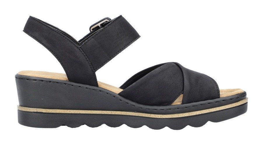 Rieker Keilsandalette, Sommerschuh, Sandale, Keilabsatz, mit gekreuzten Bandagen – Bild 4 von 5