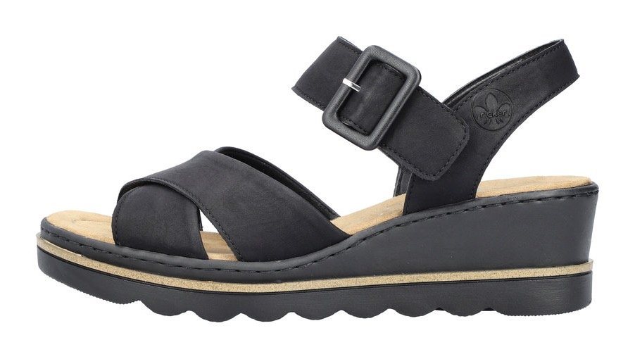 Rieker Keilsandalette, Sommerschuh, Sandale, Keilabsatz, mit gekreuzten Bandagen – Bild 5 von 5