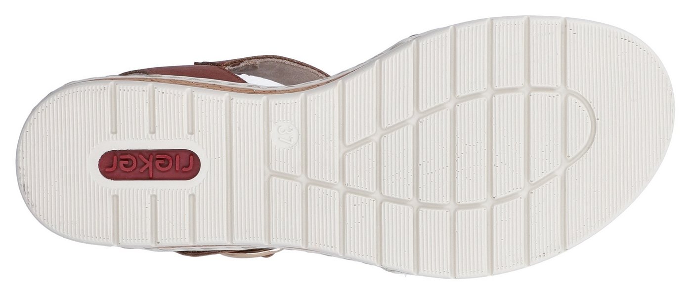 Rieker Keilsandalette Sommerschuh, Urlaubsschuh, Sandale mit Klett – Bild 3 von 5
