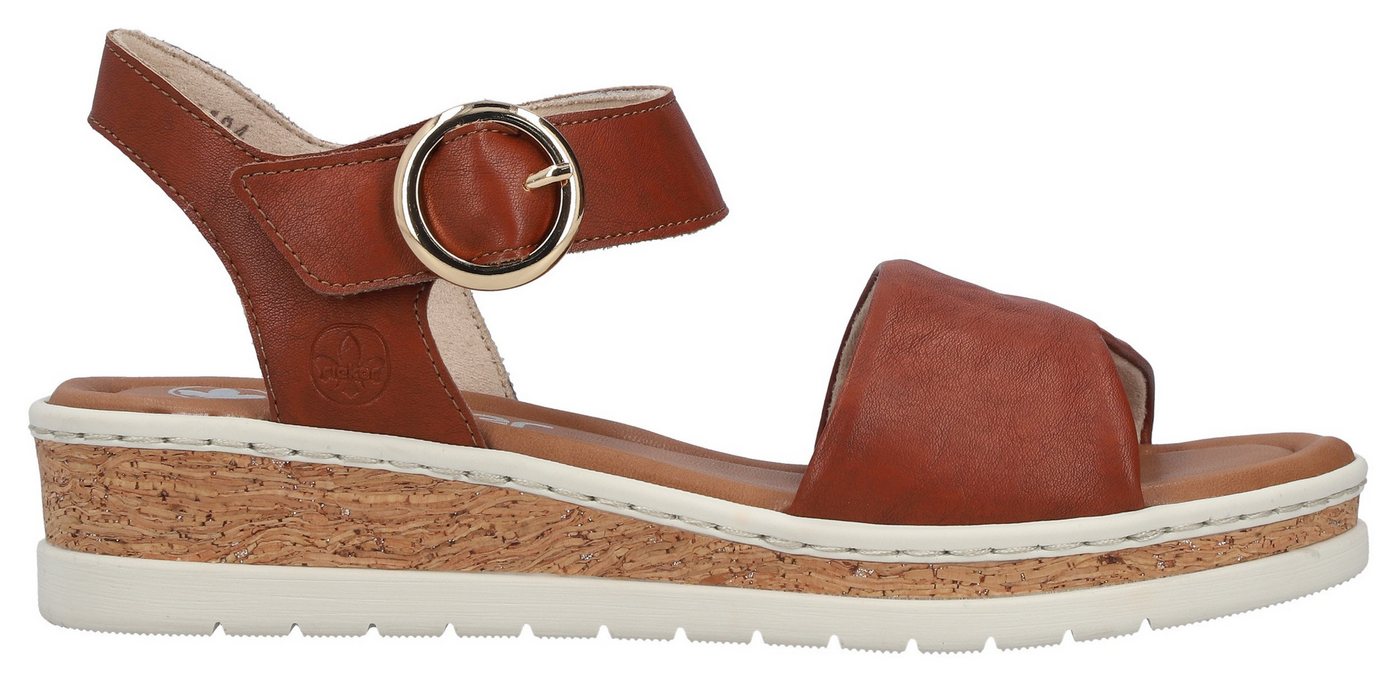 Rieker Keilsandalette Sommerschuh, Urlaubsschuh, Sandale mit Klett – Bild 5 von 5