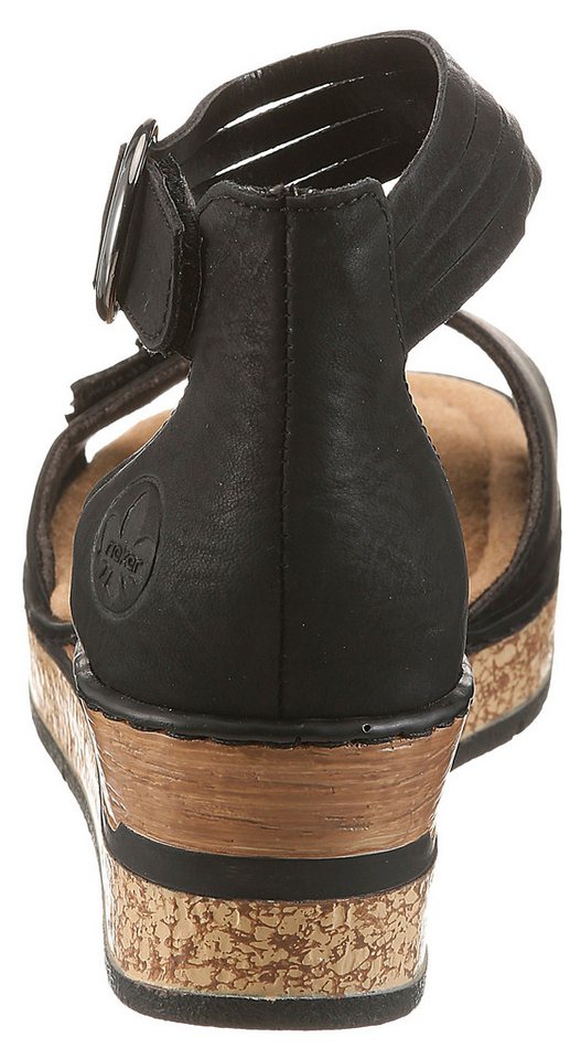 Rieker Keilsandalette Sommerschuh, Urlaubsschuh, Sandale mit trendy Fesselriemchen – Bild 2 von 5