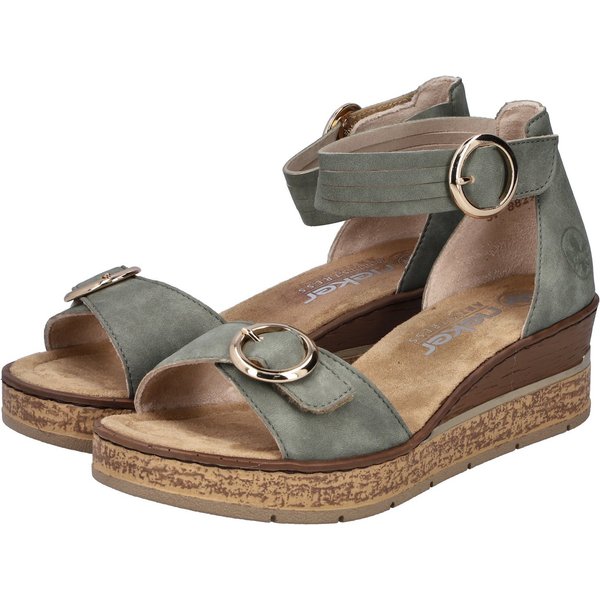 Rieker Keilsandalette Sommerschuh, Urlaubsschuh, Sandale mit trendy Fesselriemchen