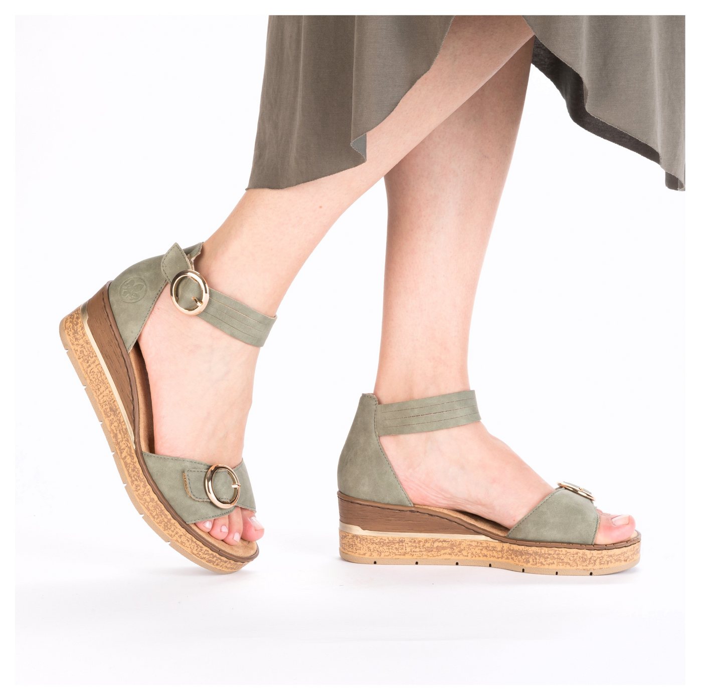 Rieker Keilsandalette Sommerschuh, Urlaubsschuh, Sandale mit trendy Fesselriemchen – Bild 2 von 5