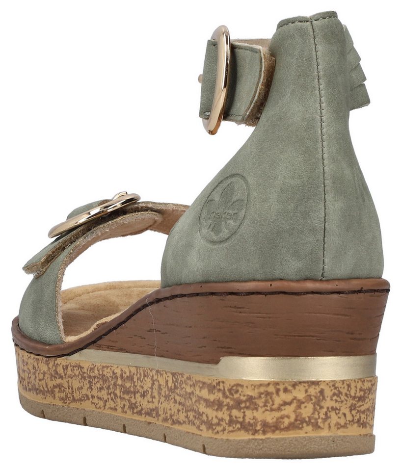 Rieker Keilsandalette Sommerschuh, Urlaubsschuh, Sandale mit trendy Fesselriemchen – Bild 4 von 5