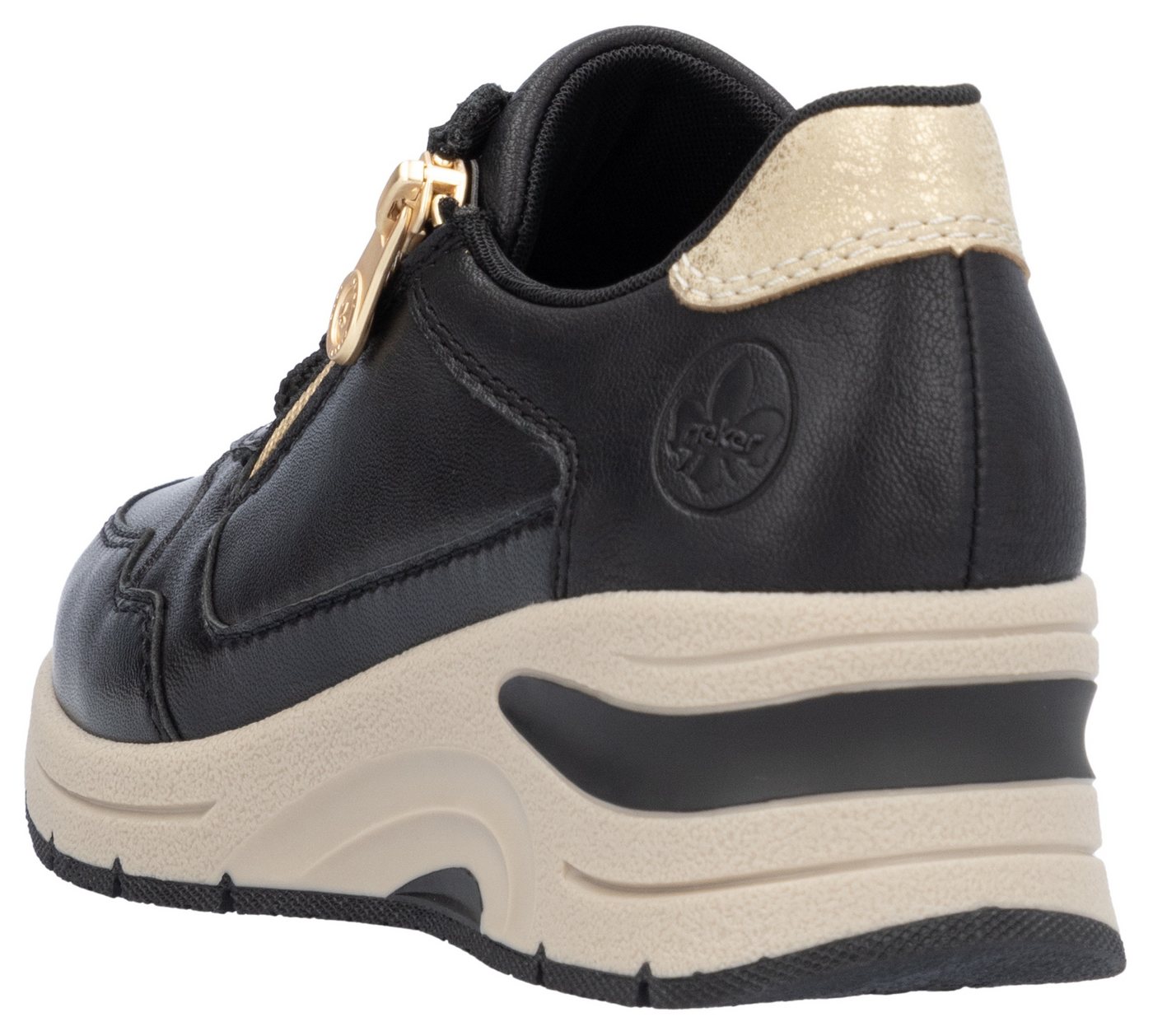 Rieker Keilsneaker,Freizeitschuh,Halbschuh,Schnürschuh mit Reißverschluss, schmale Form – Bild 2 von 5