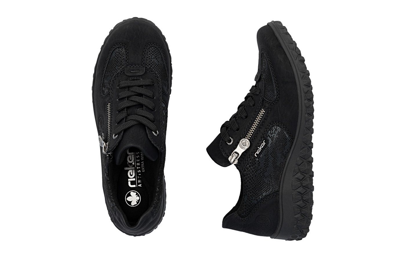 Rieker Keilsneaker Schnürschuh, Halbschuh, Freizeitsneaker mit Reißverschluss – Bild 4 von 5