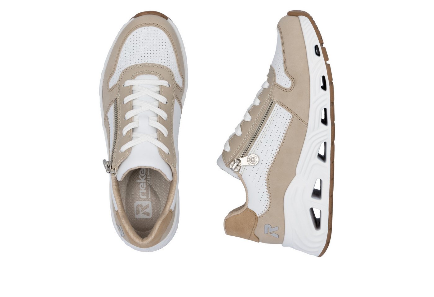 Rieker Keilsneaker Schnürschuh, Halbschuh, Freizeitsneaker mit Reißverschluss – Bild 4 von 5