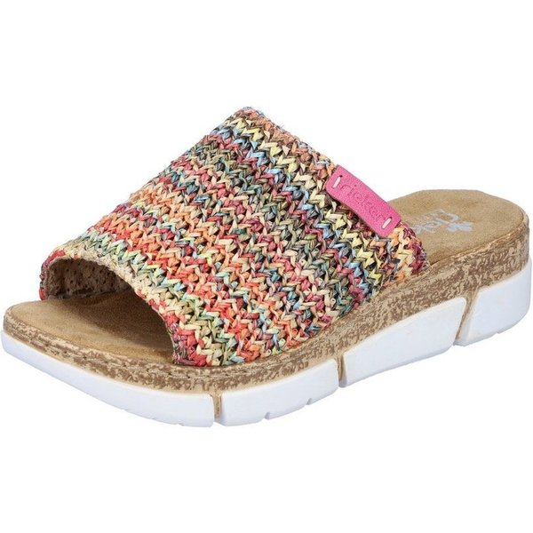 Rieker Pantolette, Keilabsatz, Sommerschuh, Schlappen im Sommerlook