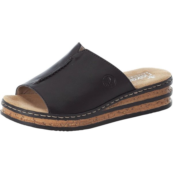 Rieker Pantolette, Plateau, Sommerschuh, Schlappen in klassischer Optik