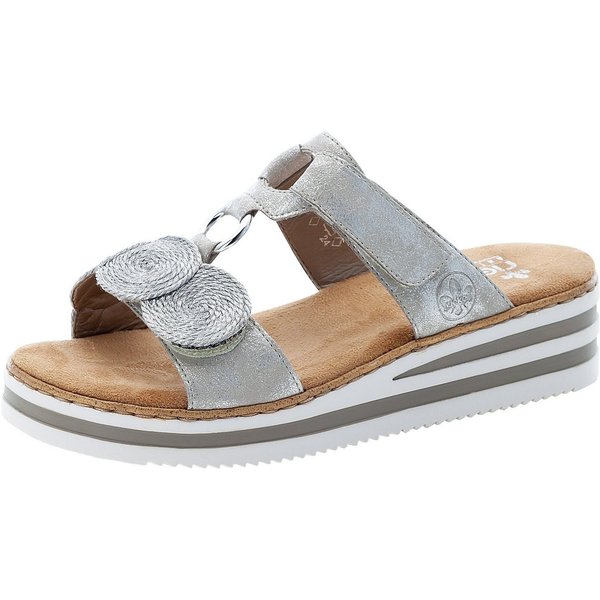 Rieker Pantolette, Keilabsatz, Sommerschuh, Schlappen für den Sommer