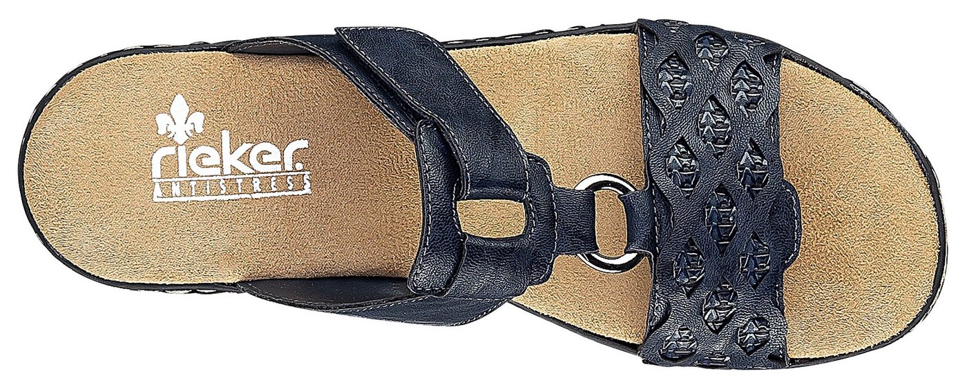 Rieker Pantolette Keilabsatz, Sommerschuh, Schlappen mit Riemchen in Flechtoptik – Bild 2 von 5