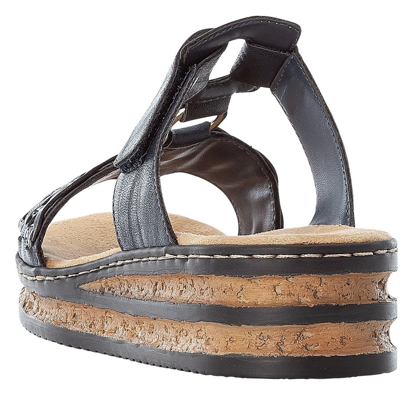 Rieker Pantolette Keilabsatz, Sommerschuh, Schlappen mit Riemchen in Flechtoptik – Bild 3 von 5