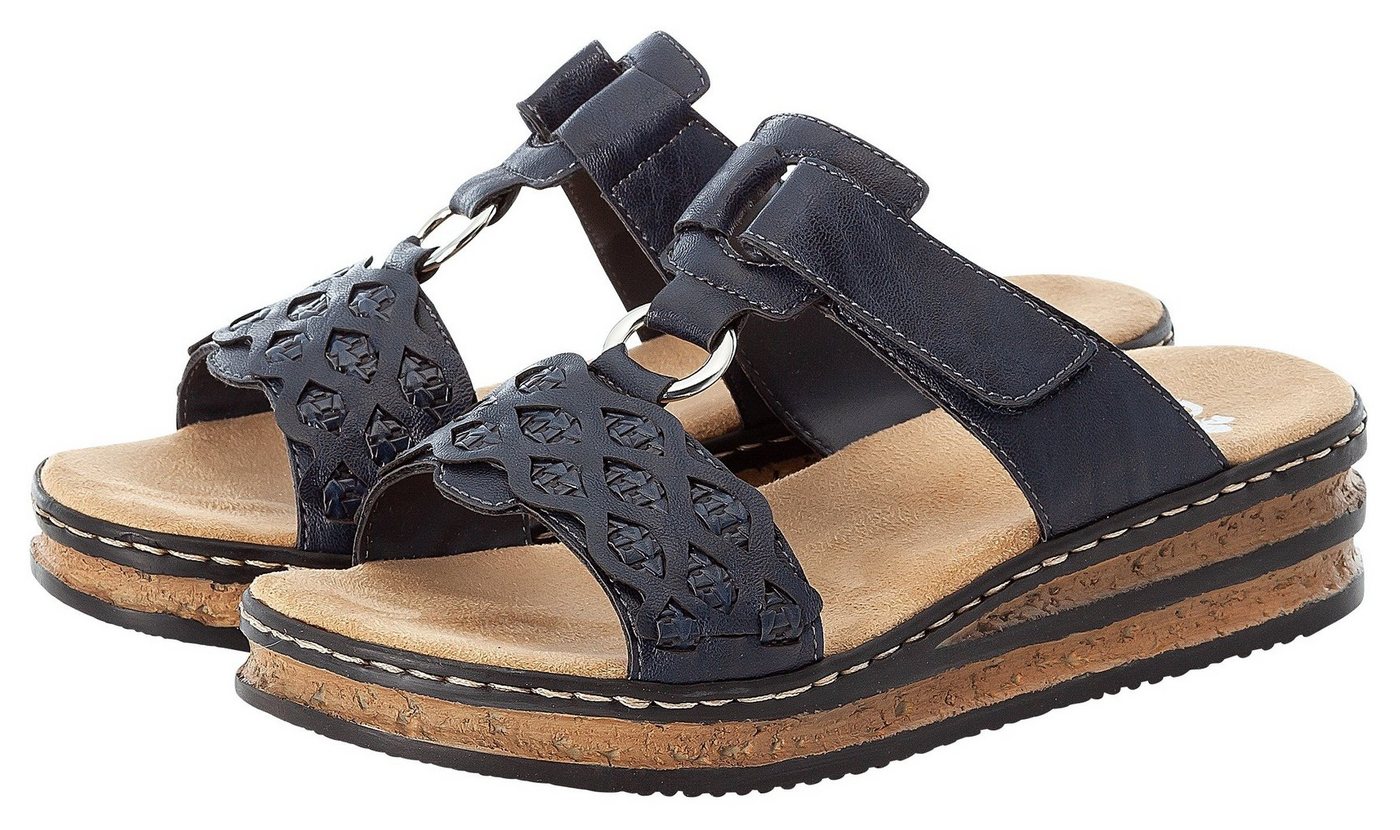 Rieker Pantolette Keilabsatz, Sommerschuh, Schlappen mit Riemchen in Flechtoptik – Bild 5 von 5