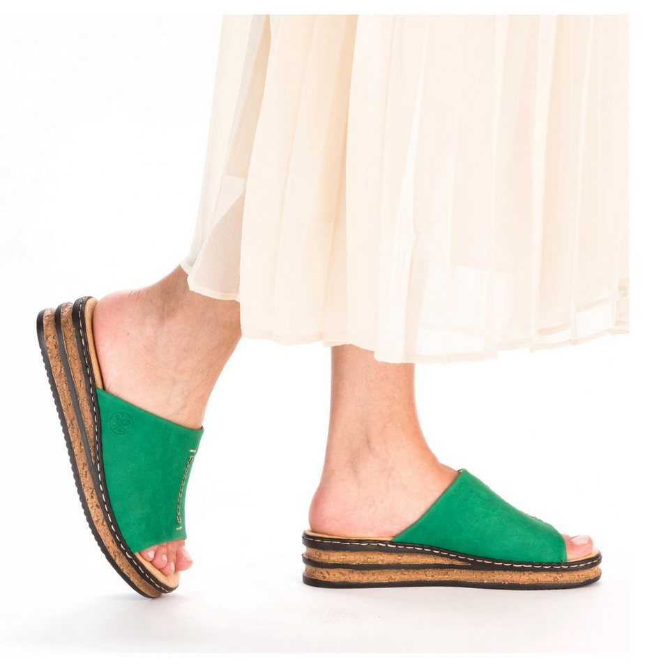 Rieker Pantolette Keilabsatz, Sommerschuh, modische Keilsohle – Bild 2 von 5