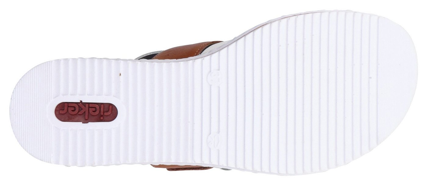 Rieker Pantolette Keilabsatz, Sommerschuh, Schlappen mit Klettriemchen – Bild 5 von 5