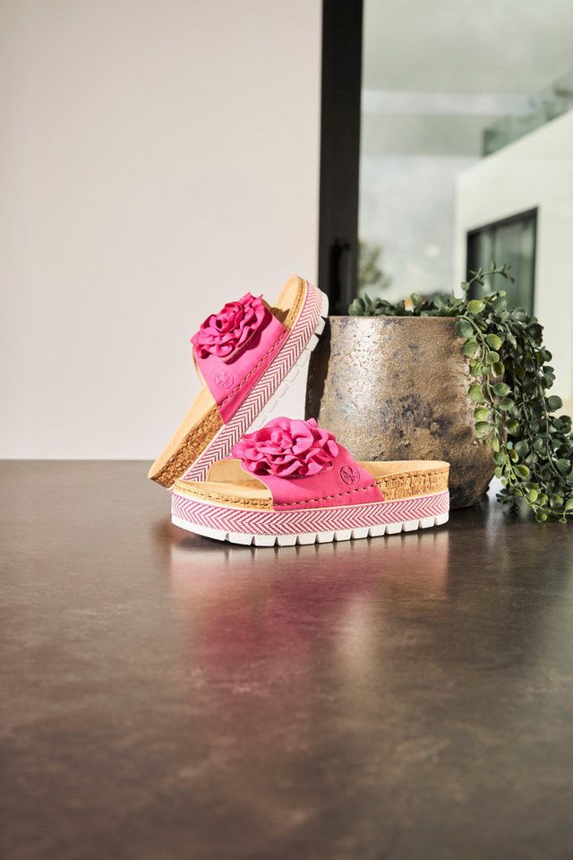 Rieker Pantolette Sommerschuh, Schlappen mit modischem Plateau – Bild 3 von 5