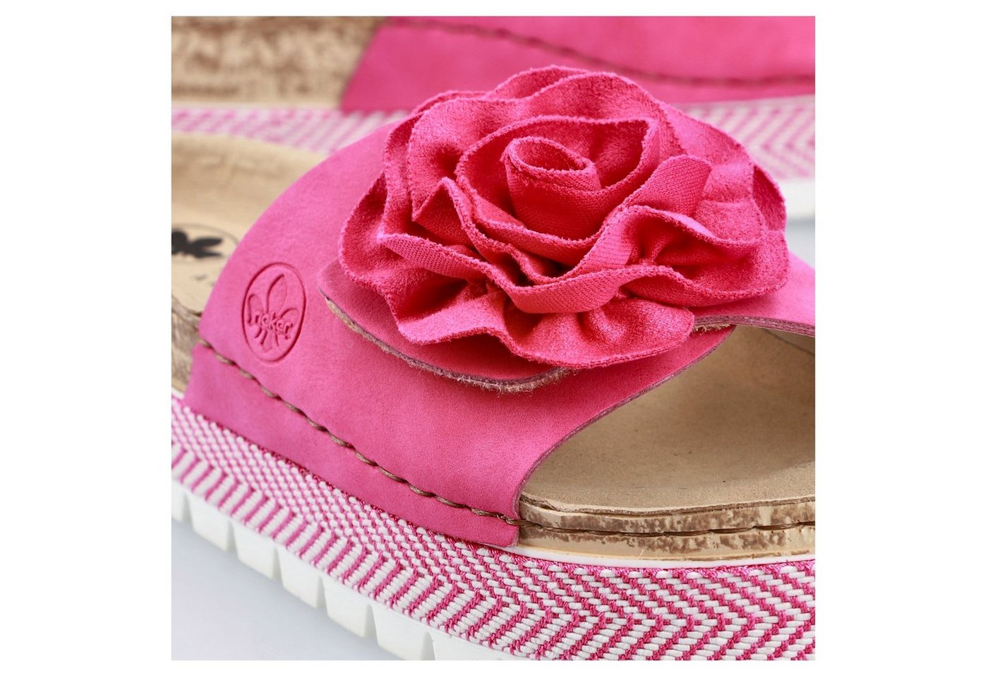 Rieker Pantolette Sommerschuh, Schlappen mit modischem Plateau – Bild 4 von 5