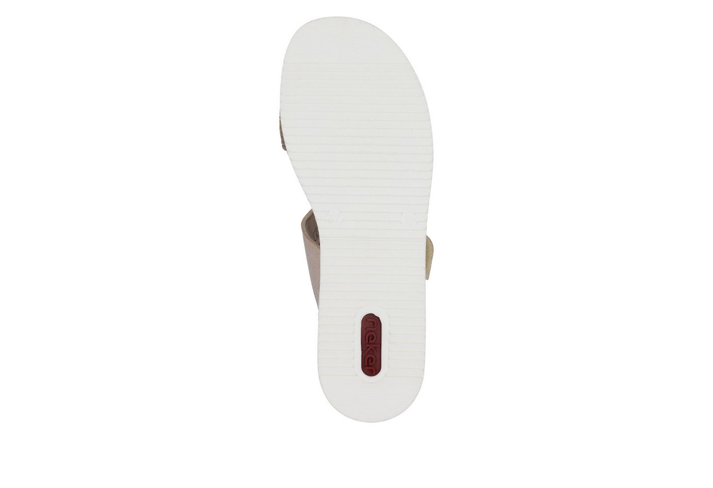 Rieker Pantolette Sommerschuh, Urlaubsschuh mit Glitzersteine, Metallic-Optik – Bild 3 von 5