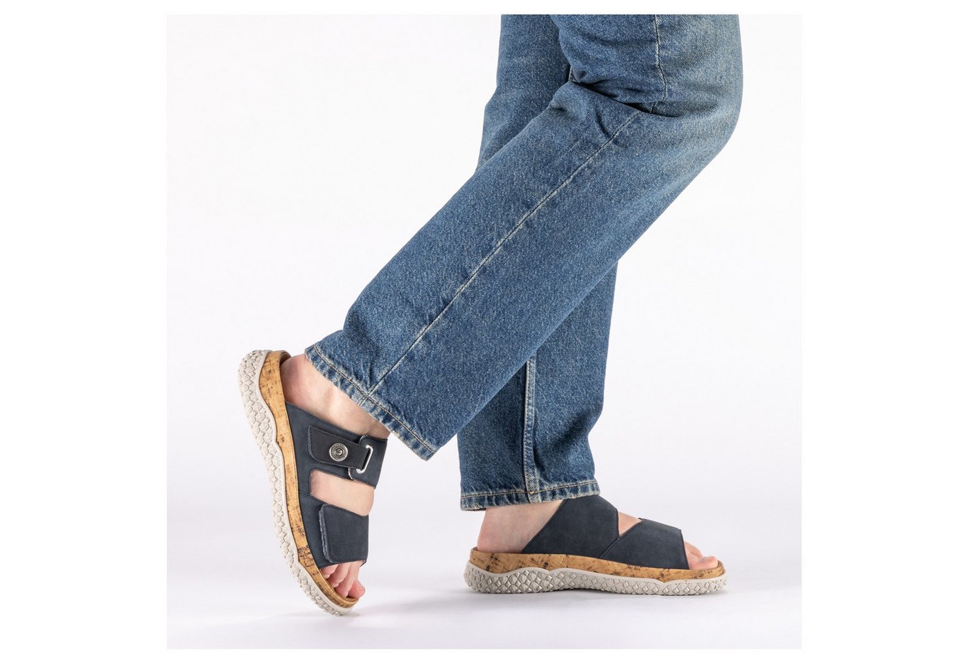 Rieker Pantolette Sommerschuh, Schlupfschuh, Hausschuh mit Klettriemchen – Bild 2 von 5