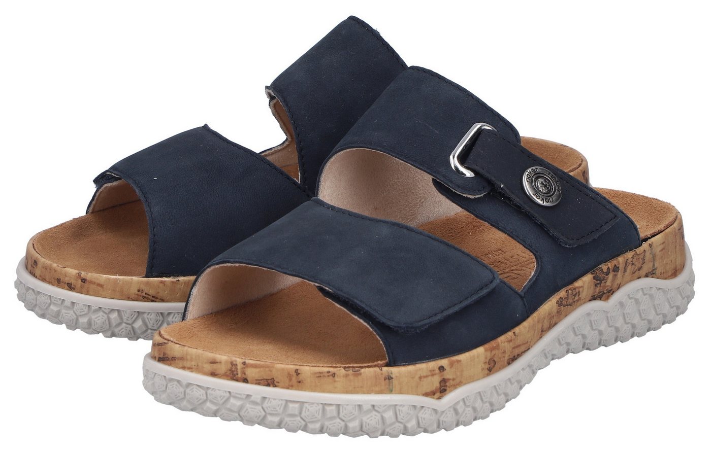 Rieker Pantolette Sommerschuh, Schlupfschuh, Hausschuh mit Klettriemchen – Bild 3 von 5