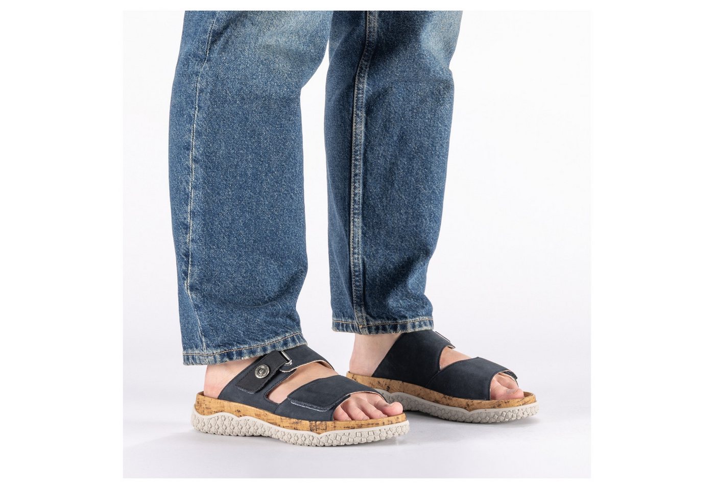Rieker Pantolette Sommerschuh, Schlupfschuh, Hausschuh mit Klettriemchen – Bild 4 von 5