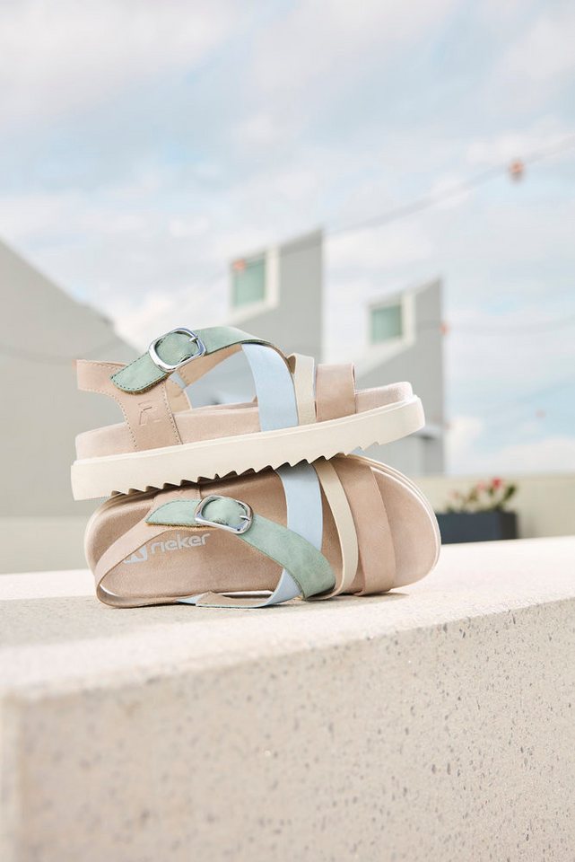 Rieker Plateausandale Sandalette, Urlaubsschuh, Sommerschuh mit Klett-Riemchen – Bild 2 von 5