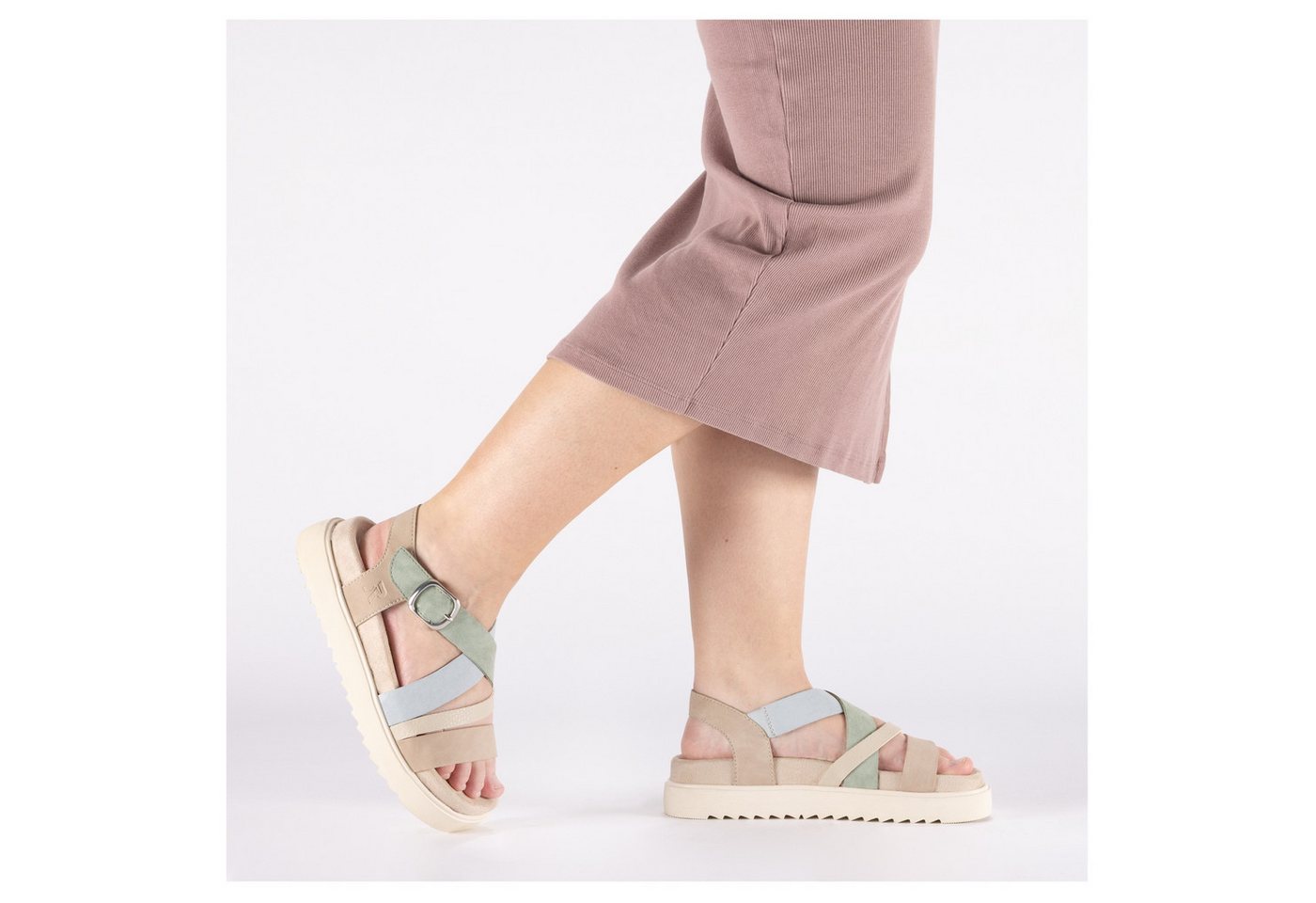 Rieker Plateausandale Sandalette, Urlaubsschuh, Sommerschuh mit Klett-Riemchen – Bild 3 von 5