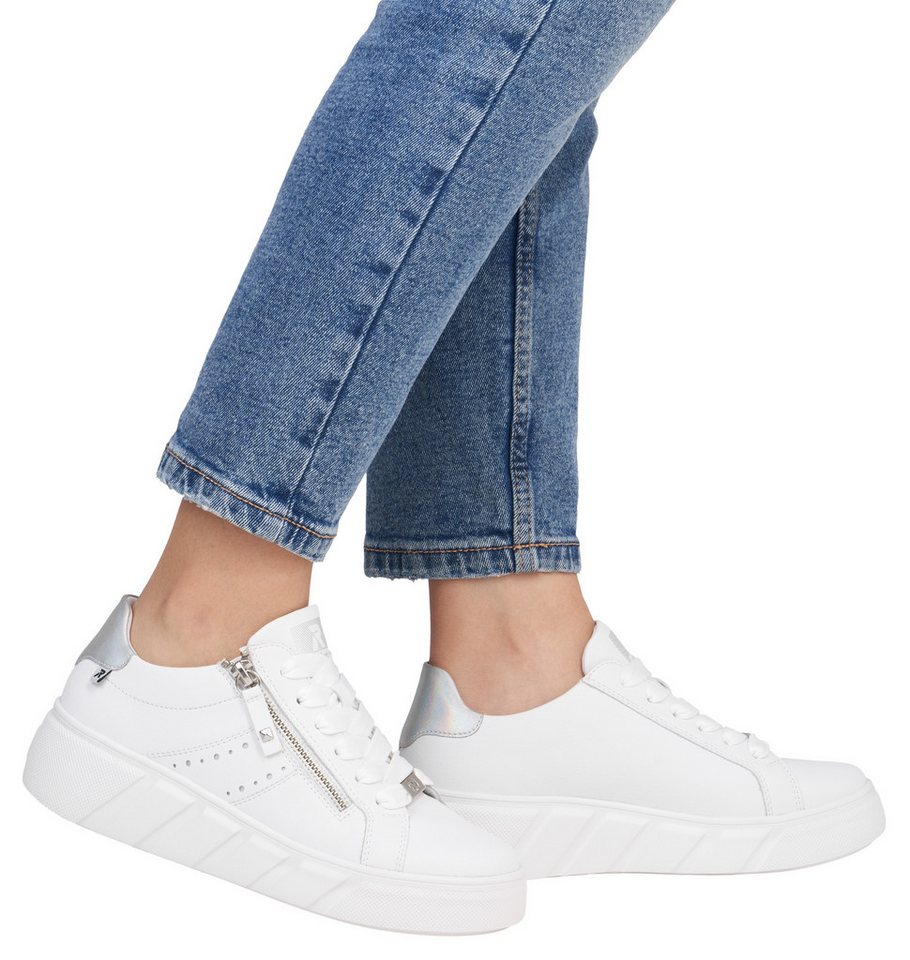 Rieker Plateausneaker, Freizeitschuh, Halbschuh, Schnürschuh mit seitlicher Perforation – Bild 2 von 5