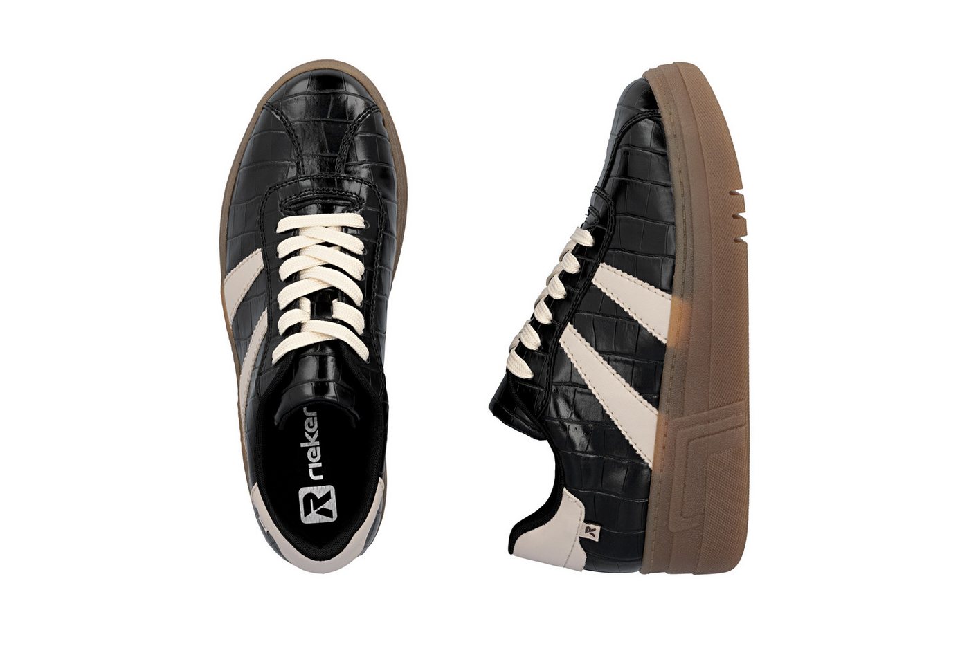 Rieker Plateausneaker Basket-Sneaker, Retro-Sneaker, Schnürschuh mit weichem Schaftrand – Bild 3 von 5