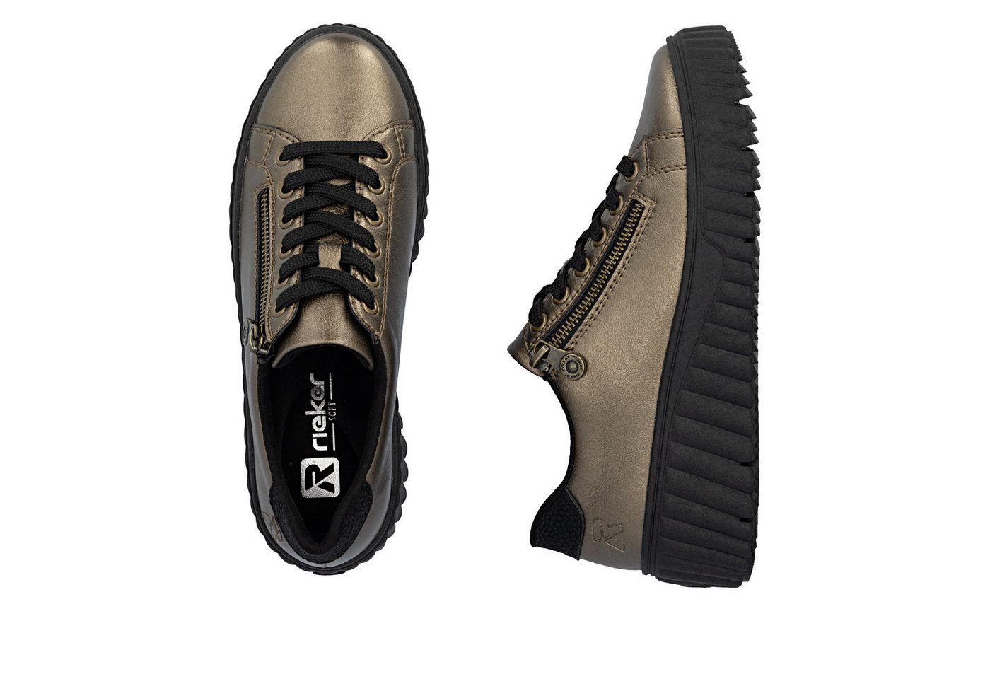Rieker Plateausneaker Freizeitschuh, Halbschuh, Schnürschuh mit Plateausohle – Bild 3 von 5