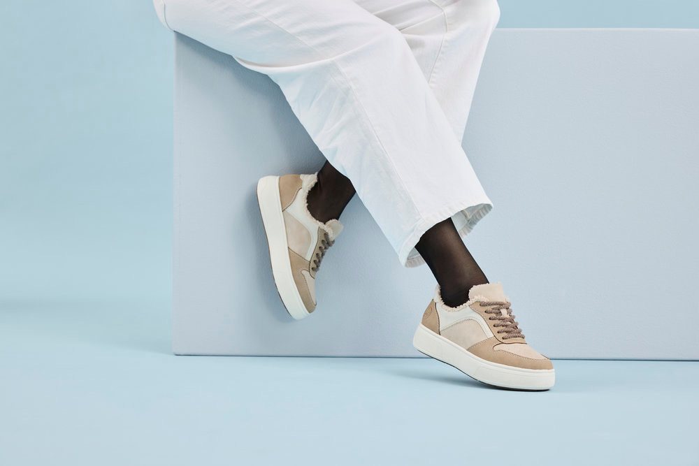 Rieker Plateausneaker Retro-Sneaker, Schnürschuh, Halbschuh mit Teddyfutter – Bild 2 von 5