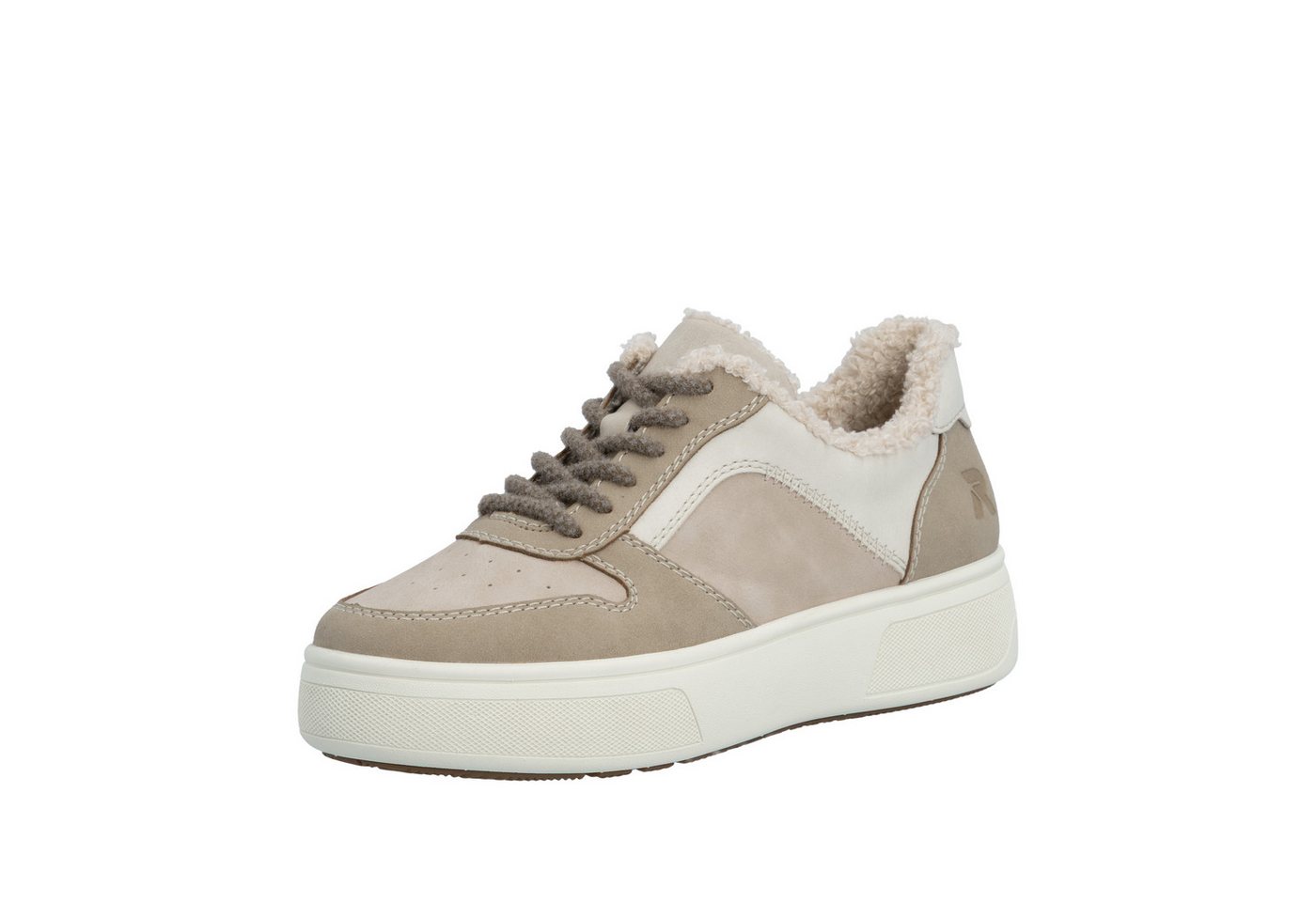 Rieker Plateausneaker Retro-Sneaker, Schnürschuh, Halbschuh mit Teddyfutter – Bild 4 von 5