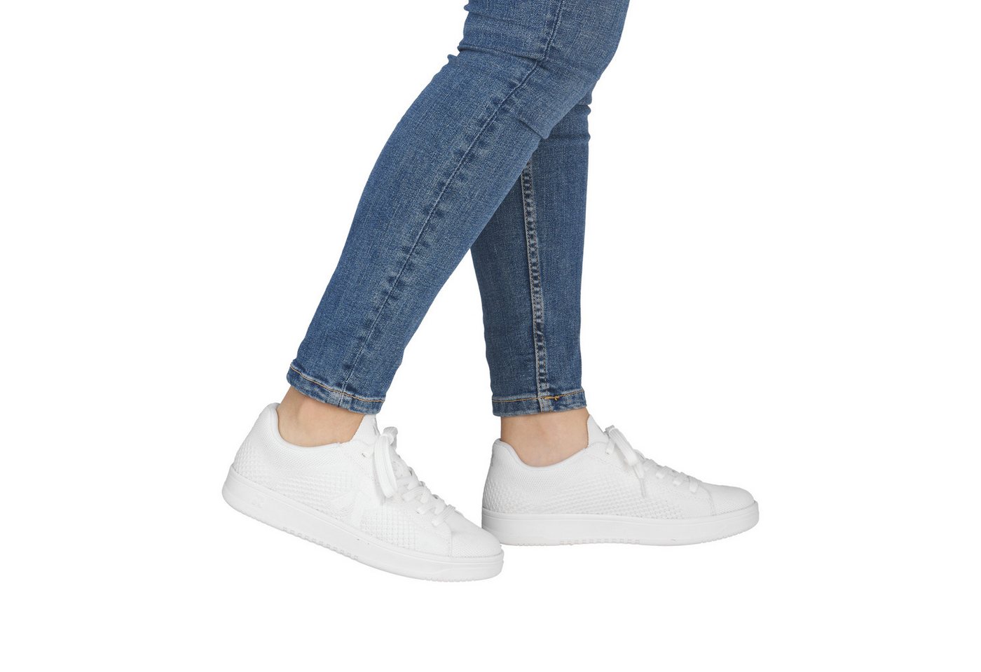 Rieker Plateausneaker Slip-on Sneaker, Halbschuh, Freizeitsneaker mit aufgesetzter Schnürung – Bild 2 von 5