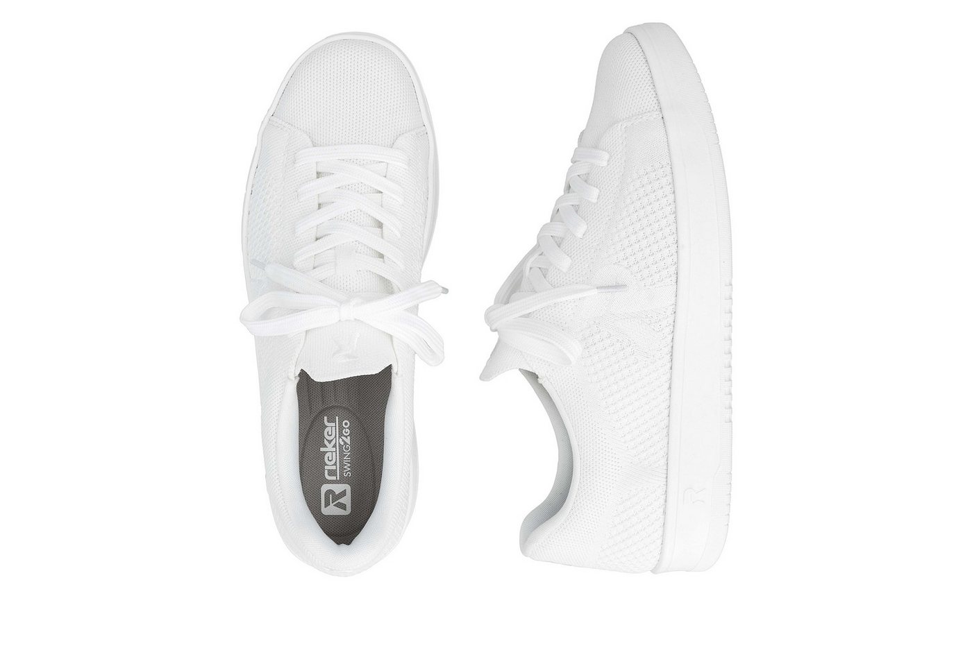 Rieker Plateausneaker Slip-on Sneaker, Halbschuh, Freizeitsneaker mit aufgesetzter Schnürung – Bild 3 von 5