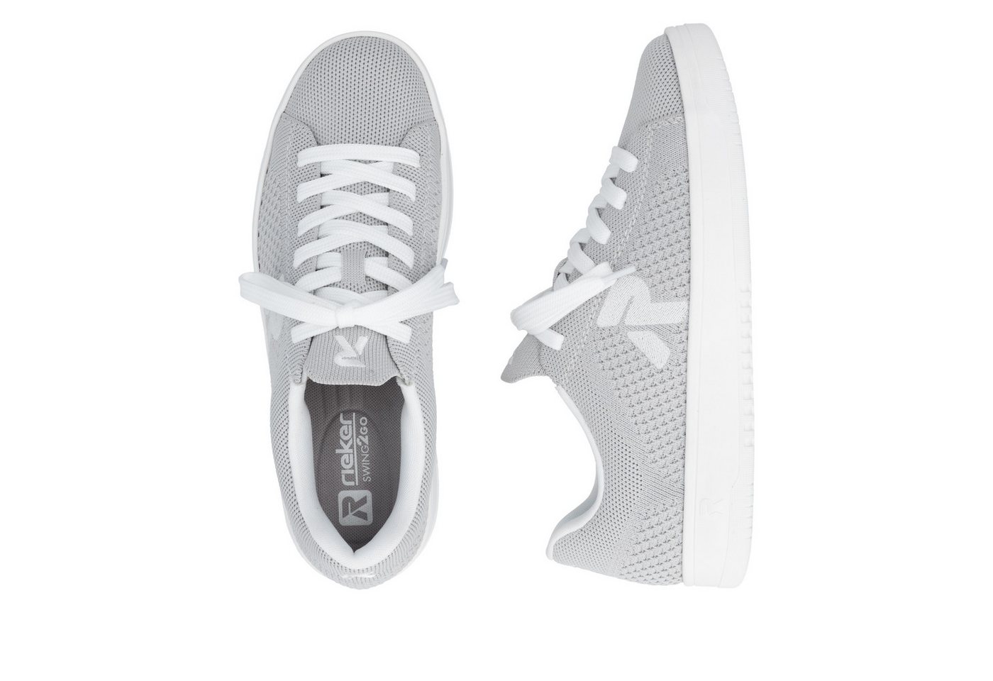Rieker Plateausneaker Slip-on Sneaker, Halbschuh, Freizeitsneaker mit aufgesetzter Schnürung – Bild 3 von 5