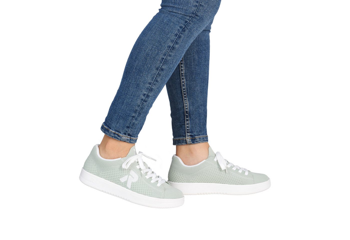 Rieker Plateausneaker Slip-on Sneaker, Halbschuh, Freizeitsneaker mit aufgesetzter Schnürung – Bild 2 von 5