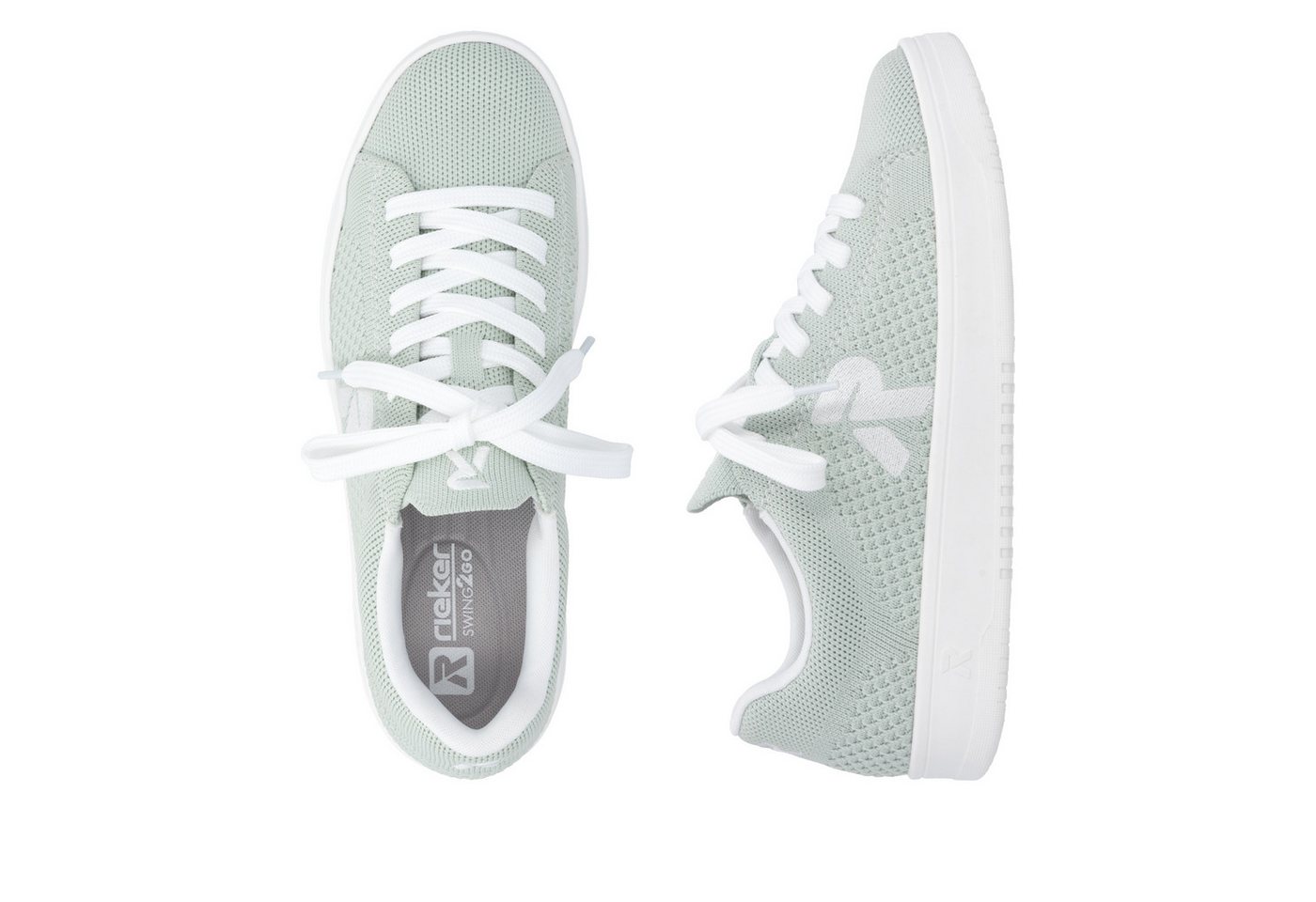 Rieker Plateausneaker Slip-on Sneaker, Halbschuh, Freizeitsneaker mit aufgesetzter Schnürung – Bild 3 von 5