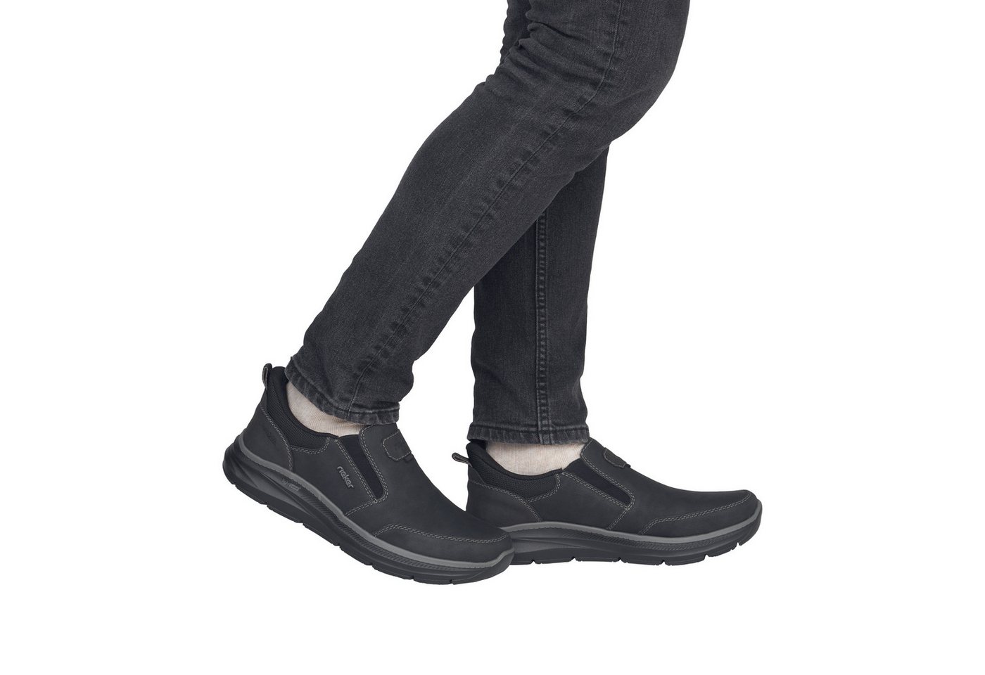 Rieker Ready2GO Slipper Schlupfschuh, Halbschuh, Freizeitschuh mit Stretcheinsätze – Bild 3 von 5