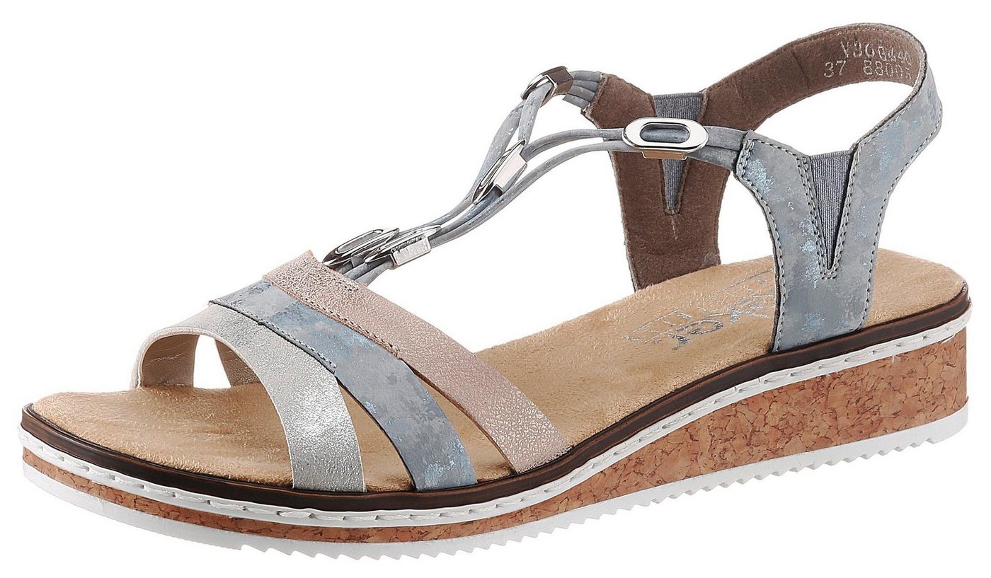 Rieker Riemchensandale, Sommerschuh, Sandalette, Keilabsatz, mit dezenter Schmuckverzierung – Bild 2 von 5