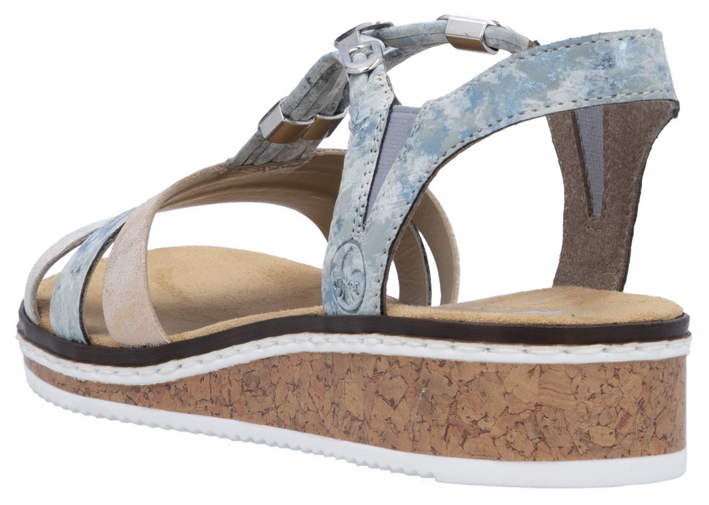 Rieker Riemchensandale, Sommerschuh, Sandalette, Keilabsatz, mit dezenter Schmuckverzierung – Bild 4 von 5