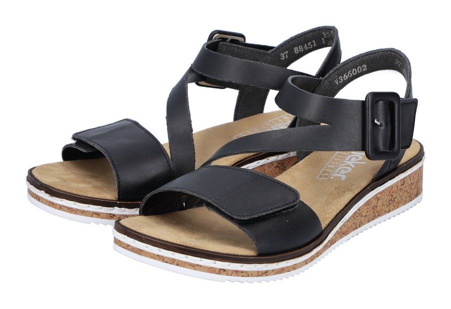 Rieker Riemchensandale Sommerschuh, Sandalette, Keilabsatz, mit asymmetrischem Riemchen – Bild 2 von 5