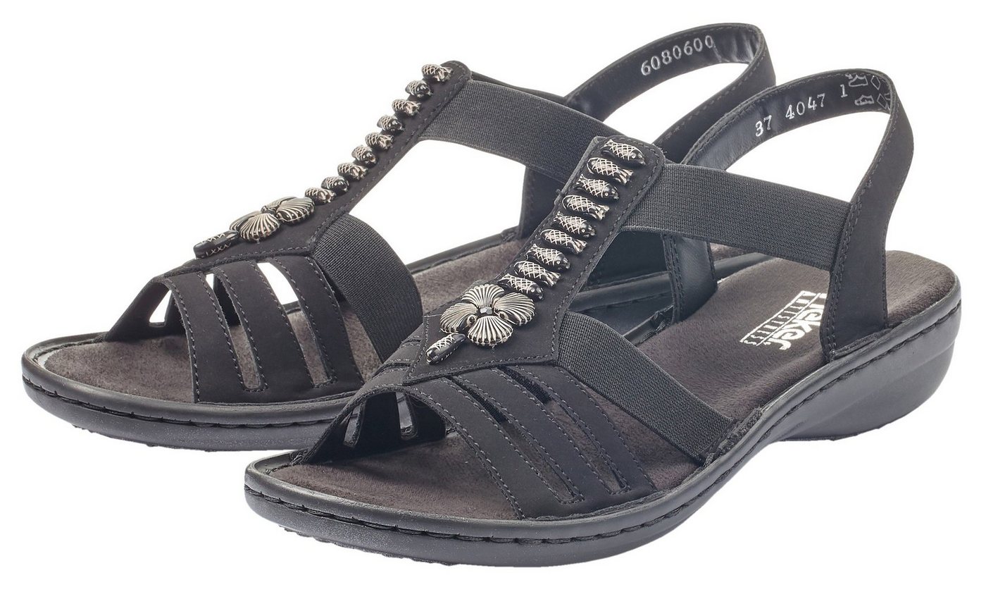 Rieker Riemchensandale Sommerschuh, Sandalette, Keilabsatz, mit schöner Verzierung – Bild 2 von 5
