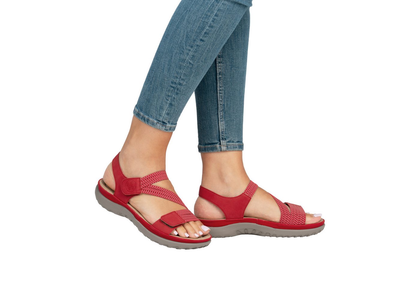 Rieker Riemchensandale Sommerschuh, Sandalette, Keilabsatz, mit Gummizügen – Bild 3 von 5